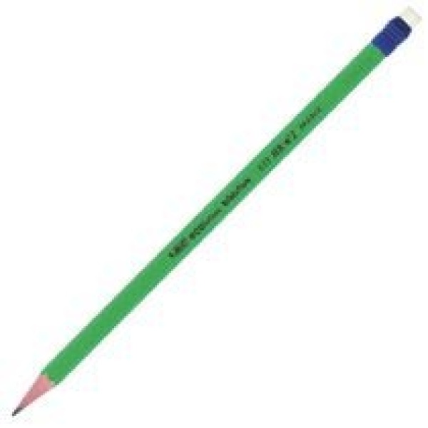 BIC Ecolutions Evolution 655 HB Pencil with Eraser (Pack of 12), Green - Image 3