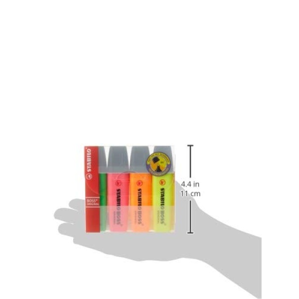 STABILO BOSS ORIGINAL - Highlighter - Pack of 4 - Yellow, Orange, Green, Pink - Image 8