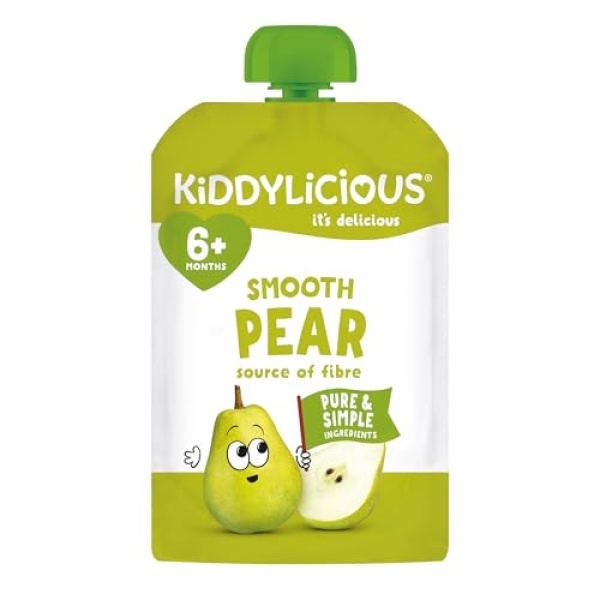 Kiddylicious Smooth Pear Pouches - Delicious Pouches for Babies - Suitable for 6+ Months - 100g x 6 Packs - Image 4