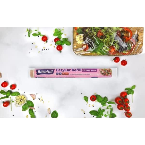 2 x EasyCut Cling Film Refill for Perfect Food Wrapping Freezing and Microwaving 35cm x 60m - Image 2