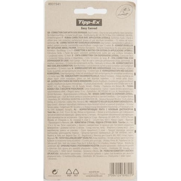 Tipp-Ex Extra Long - Easy To Correct - Tear-Resistant Correction Tape - Polyester Film - Value Pack, (Box of 2 + 1 Free),Blue - Image 2
