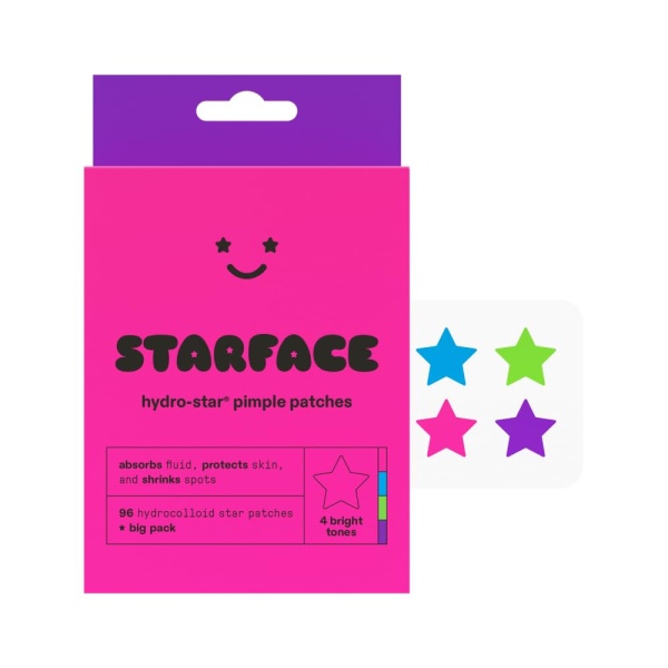 Starface World Party Pack Big Pack Hydro-Stars, Colorful Hydrocolloid Pimple Patches, Absorb Fluid and Reduce Redness, Cute Star Shape (96 Count) - Image 1