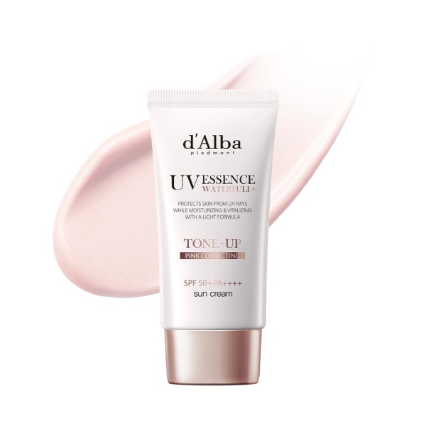 d'Alba Italian White Trufe Waterfull Tone-up suncreen SPF 50+ PA++++,Vegan hybrid UV filters tinted suncreen, glow and brightening suncreen, Safe use for dry and sensitive skin, Korean skincare - Image 1