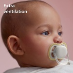Philips Avent Ultra Air Pacifier 2 Count (Pack of 1) - BPA-Free Dummy for Babies from 0-6 Months (Model SCF085/15) Green/Brown - Image 3