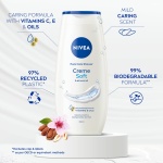 NIVEA Care Shower Creme Soft (250 ml) Enriched with Almond Oil, Moisturising Gel Body Wash, Skin Moisturiser with Mild Scent - Image 7