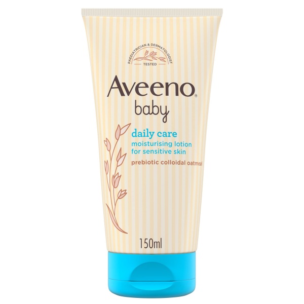 Aveeno Baby Daily Care Moisturising Lotion (1x 150ml), Soothing Baby Cream to Provide 24-Hour Hydration Suitable for Newborns and Infants, Gentle Lotion for Dry, Sensitive Skin Prone to Eczema - Image 1