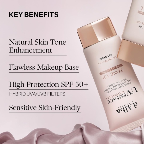 d'Alba Italian White Trufe Waterfull Tone-up suncreen SPF 50+ PA++++,Vegan hybrid UV filters tinted suncreen, glow and brightening suncreen, Safe use for dry and sensitive skin, Korean skincare - Image 5