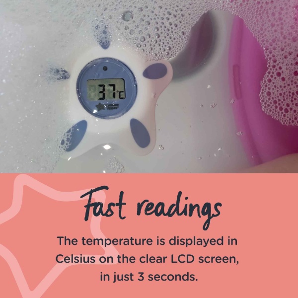 Tommee Tippee InBath Digital Thermometer, Suitable for Bathing and Their Nursery, Waterproof and Floats in Water, Easy to Read LCD Display - Image 3