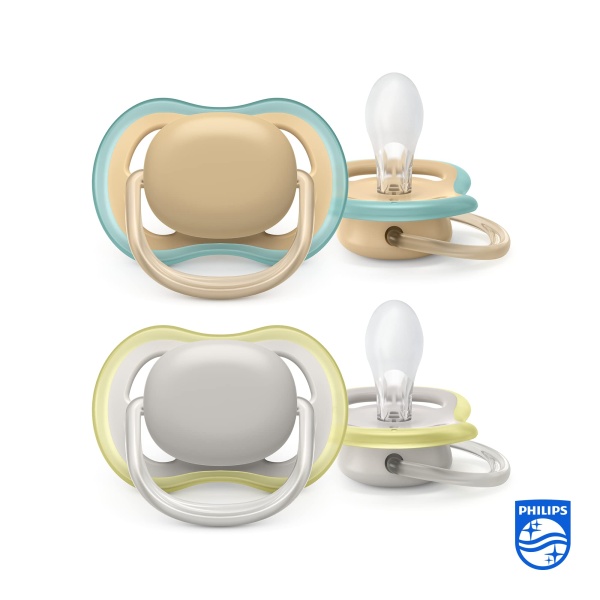 Philips Avent Ultra Air Pacifier 2 Count (Pack of 1) - BPA-Free Dummy for Babies from 0-6 Months (Model SCF085/15) Green/Brown - Image 7