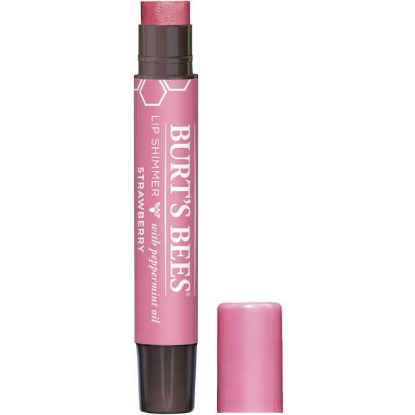 Burt's Bees 100% Natural Origin Moisturising Lip Shimmer, Strawberry, 1 Tube, 1 Count (Pack of 1) - Image 1
