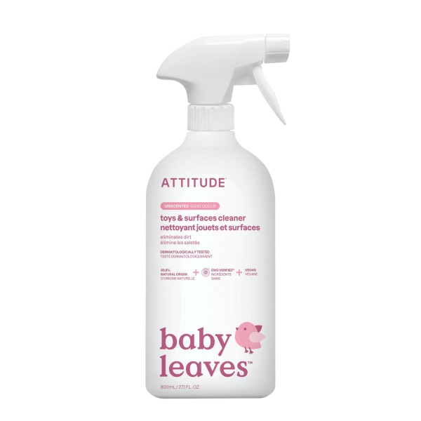 ATTITUDE Toy and Surface Cleaner, EWG Verified Multi-Surface Products, Vegan, Naturally Derived Multipurpose Cleaning Spray, Unscented, 800 mL - Image 1