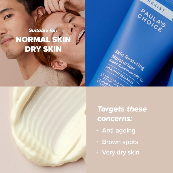 Paula's Choice RESIST Anti Aging Skin Restoring Moisturiser SPF 50 - Hydrates Dry Skin - Protects from Sun Damage - Reduces Brown Spots - with Shea Butter & Niacinamide - Normal to Dry Skin - 60 ml - Image 5