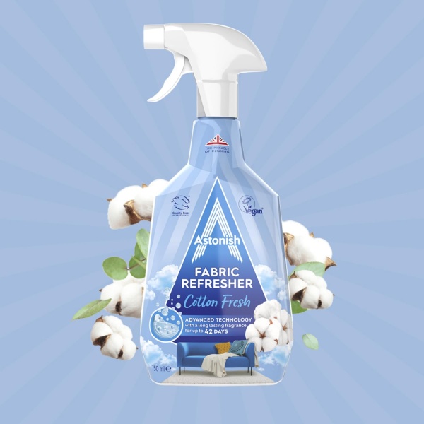Astonish Fabric Refresher Spray for Freshening Clothes, Curtains, Carpets and Fabrics, Cotton Fresh Scent, 750ml - Image 4