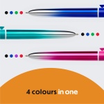 BIC 4 Colours Gradient Smooth Ink Retractable Multicoloured Ball Pen Pack of 5 - Image 8
