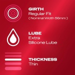 Durex Thin Feel, 40 Condoms, With Silicone Lube, Easy On Shape, Regular Fit, Natural Latex, Thin for More Sensitivity, Same Durex Security and Protection, Teat Ended - Image 8