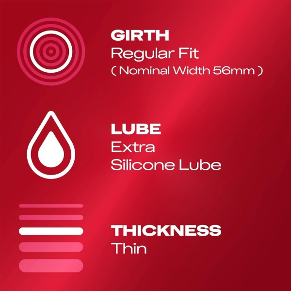 Durex Thin Feel, 40 Condoms, With Silicone Lube, Easy On Shape, Regular Fit, Natural Latex, Thin for More Sensitivity, Same Durex Security and Protection, Teat Ended - Image 8