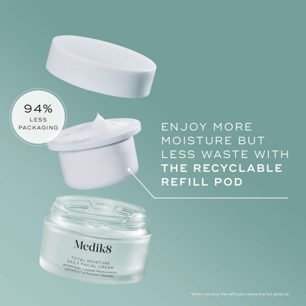 Medik8 Total Moisture Daily Facial Cream – Hyaluronic Acid Moisturiser, Day & Night Face Cream, Clinically Proven Instant, Deep & Lasting Moisturisation, Fragrance-Free For All Skin Types – 50 ml - Image 3