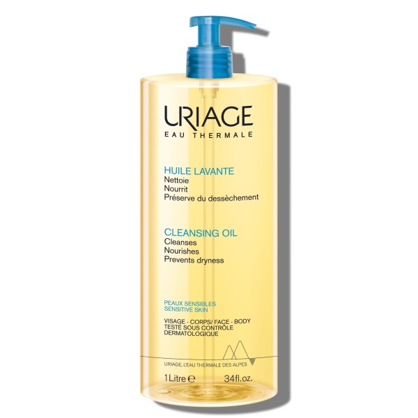 Uriage Cleansing Oil 1L - Body & Face - Sensitive Skin - Cleanses, Nourishes, Prevents Dryness - With Gentle Superfatting Agents Leaving a Soft, Protective Film On the Skin - Image 1