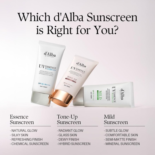 d'Alba Italian White Trufe Waterfull Tone-up suncreen SPF 50+ PA++++,Vegan hybrid UV filters tinted suncreen, glow and brightening suncreen, Safe use for dry and sensitive skin, Korean skincare - Image 2