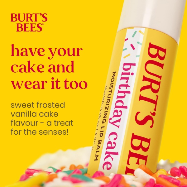 Burt's Bees Lip Balm Birthday Cake, Moisturising Lip Balm With Beeswax and Vitamin E, 100% Natural Origin, 4.25g - Image 10