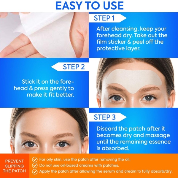 SILKDERMIS Forehead Wrinkle Patches, Moisturising Anti-Ageing Treatment, 12 Pcs - Image 5
