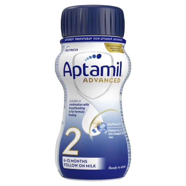 Aptamil Advanced 2 Follow On Baby Milk Ready to Use Liquid Formula, 6-12 Months, 200 ml (Pack of 12) - Image 8