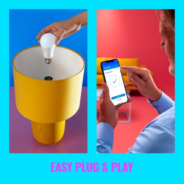 WiZ Smart Colour Bulb, E27, 8.5W, Tunable, Motion Sensor with App, Connected WiFi Works with Alexa, Google Assistant & HomeKit, App Control for Home Indoor Lighting, Bedroom, 2Pack - Image 8