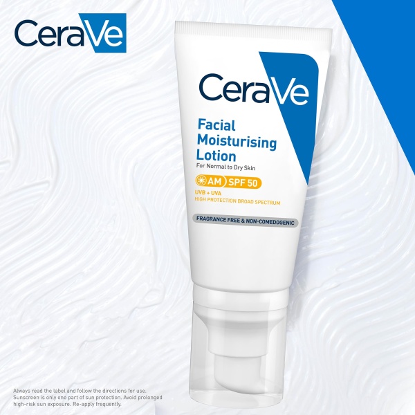 CeraVe AM Facial Moisturising Lotion SPF 50 Normal To Dry Skin 52ml With UV Protection And 3 Essential Ceramides - Image 5