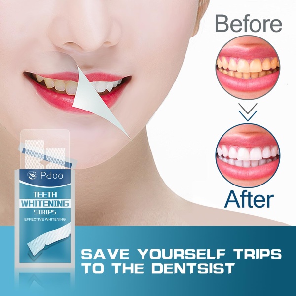 Teeth Whitening Strip - Whitening Strips for Sensitive People, Fast Remove Smoking, Coffee, Wine Stains, Teeth Brightening Kit Pack of 28 Non-Slip Strips - Image 5