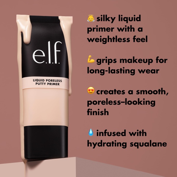 e.l.f. Liquid Poreless Putty Primer, Hydrating Liquid Face Primer For A Smooth Complexion, Grips Makeup For Longwear, Vegan & Cruelty-free - Image 4