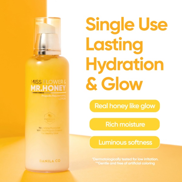 BANILA CO Miss Flower & Mr Honey Propolis Rejuvenating Lotion | Nourishing Cream with Propolis Extract & Royal Jelly | Lightweight Hydrating Korean Skincare for Youthful Radiance (150ml / 5.07 fl oz) - Image 7