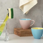 Dishmatic Value Pack Kit – 1x Refillable Washing-Up Liquid Dispensing Handle with 6X Replaceable General-Purpose Sponge Heads – Antibacterial Kitchen Washing-Up Handle with Easy-Grip Handle - Image 3