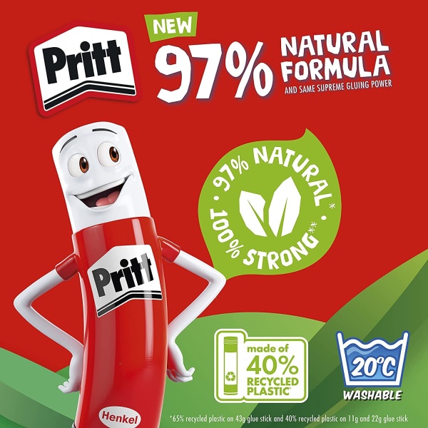 Pritt Glue Stick, Safe & Child-Friendly Craft Glue for Arts & Crafts Activities, Strong-Hold adhesive for School & Office Supplies, 22 g (Pack of 3) - Image 6