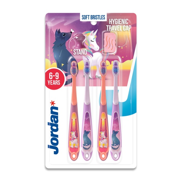 Jordan ® | Step 3 | Kids Toothbrush for Age 6-9 Years Old | 4 Units - Image 1