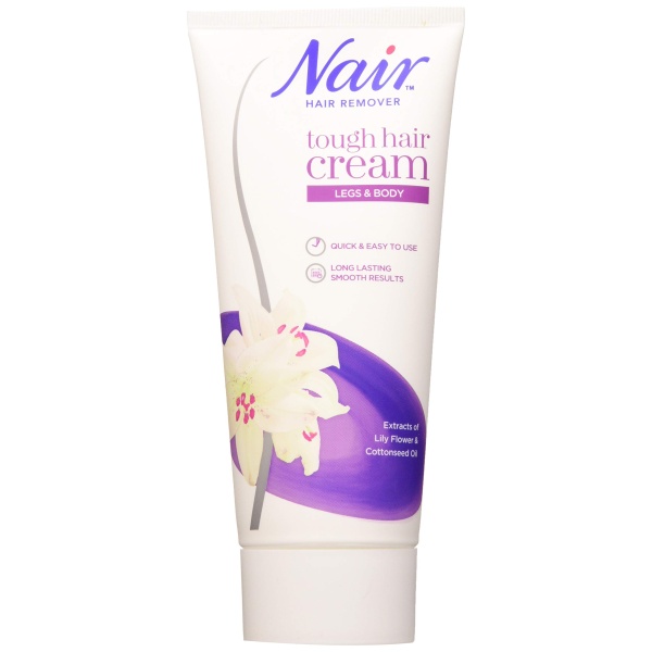 Nair Tough Hair Removal Cream - for Coarse & Dark Hair on Legs & Body - with Lily Flower Extract & Cotton Seed Oil – 200ml - Image 1