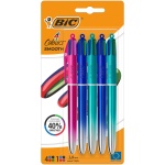 BIC 4 Colours Gradient Smooth Ink Retractable Multicoloured Ball Pen Pack of 5