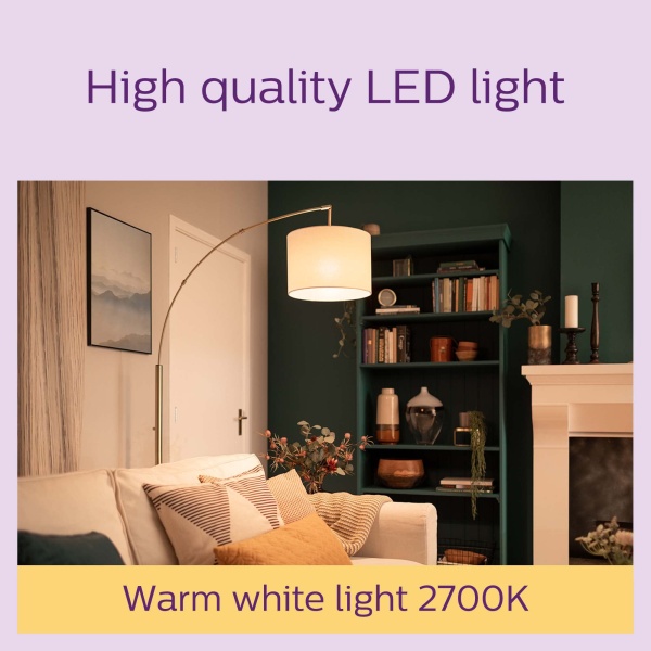 Philips LED Frosted A60 Light Bulb 3 Pack (Warm White 2700K - B22 Bayonet Cap) 60W, Non Dimmable for Home Indoor Lighting - Image 2