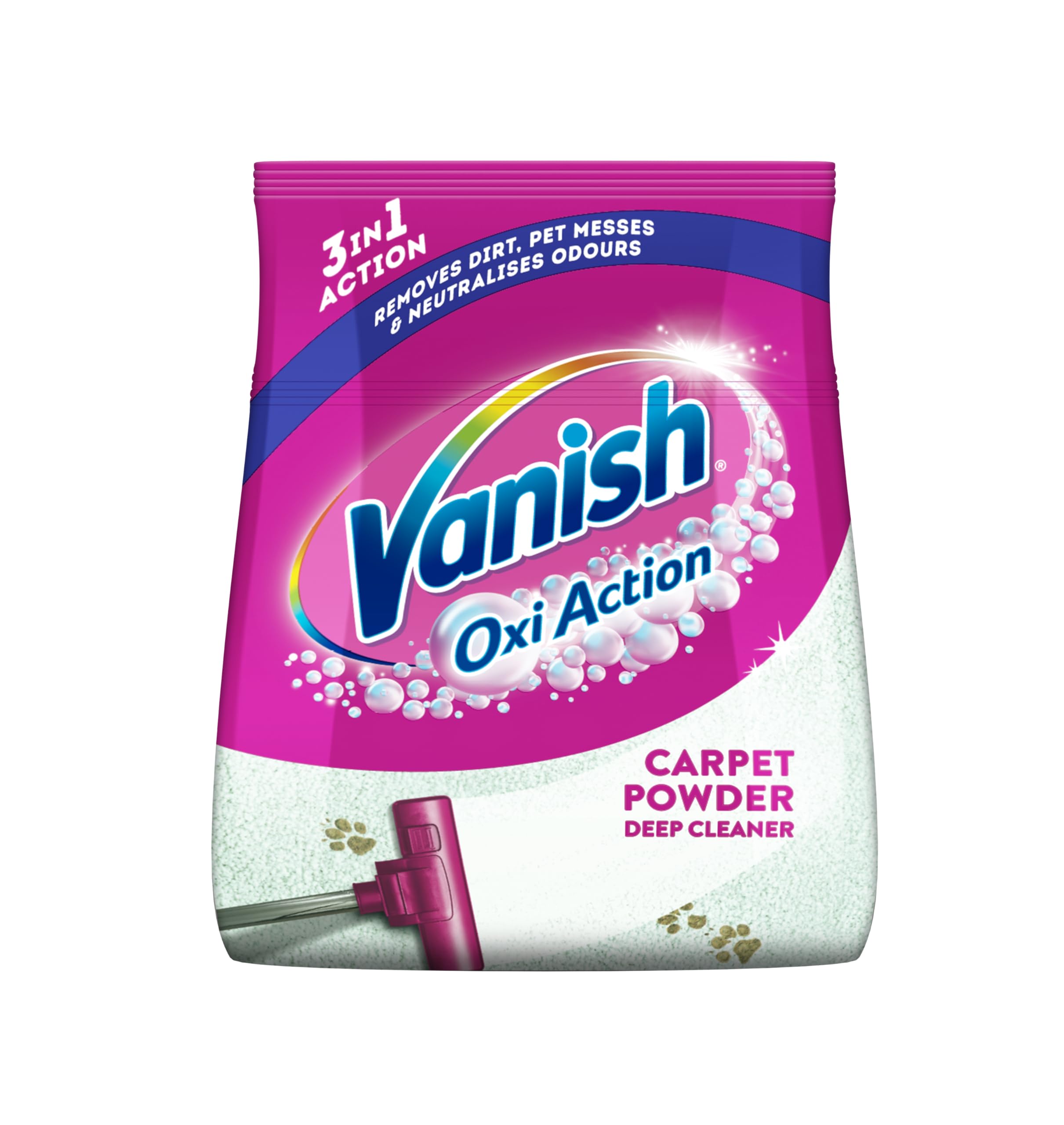 71P7pmNFRBL Vanish Oxi Action Upholstery & Carpet Cleaner, Stain Remover Powder for Large Area Cleaning, 650g | Spring Flowers Fragrance | Cleans and Freshens your Carpet - Image 1