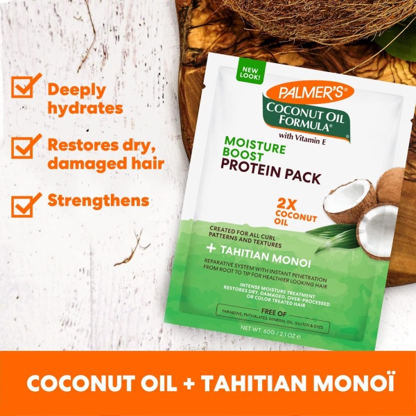 Palmers Coconut Hair Oil Formula With Deep Hair Conditioning Protein Pack , 2.1 Oz ( Pack of 4 ) - Image 9