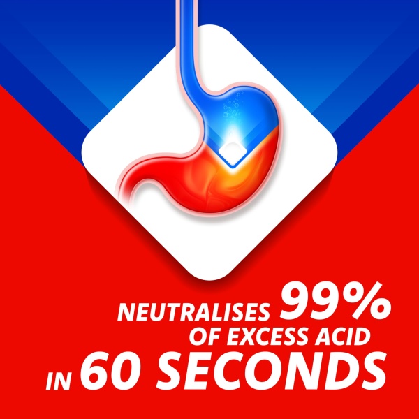 Rennie Spearmint Flavour Antacid, Heartburn and Indigestion Chewable Tablets, 1 pack of 96 tablets - Gets to work in 60 seconds for fast and effective heartburn relief - Image 11