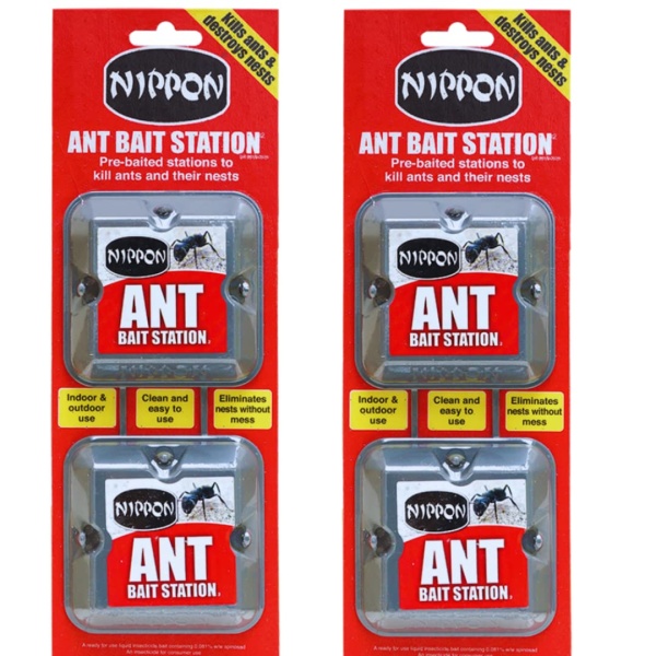 2 x Nippon Ant Bait Station Twin - nippon ant killer Ant Bait Station outdoor, ant nest killer bait stations also use as ant killer indoor, home, garden (ant traps) - Image 1