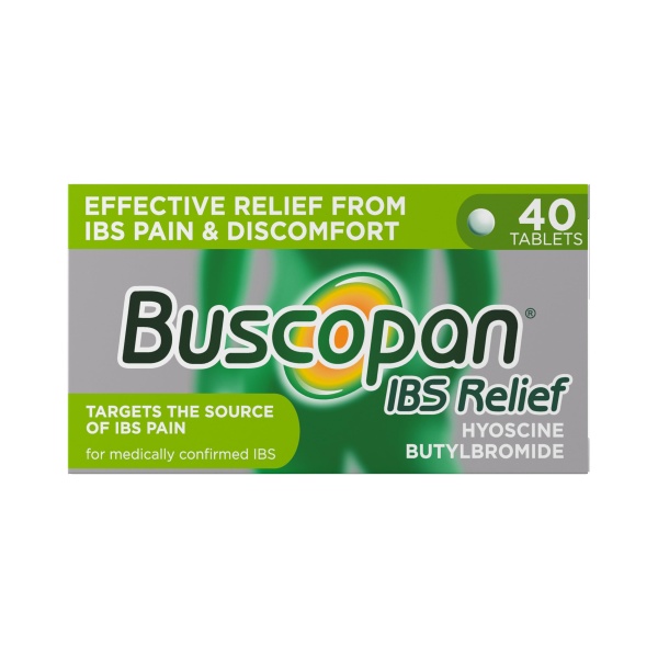 Buscopan IBS Relief - Targets the Source of IBS Pain and Cramps- starts to work in 15 minutes - 40 Tablets- - Relief from IBS Pain & discomfort, 40 Count (Pack of 1) - Image 1