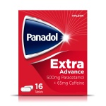 Panadol Extra Advance Painkillers, 500mg Paracetamol Tablets with 65mg Caffeine, Pain Relief for Migraines, Headaches, Backache, Joint Pain, Period Pain and Toothache, Pack of 16