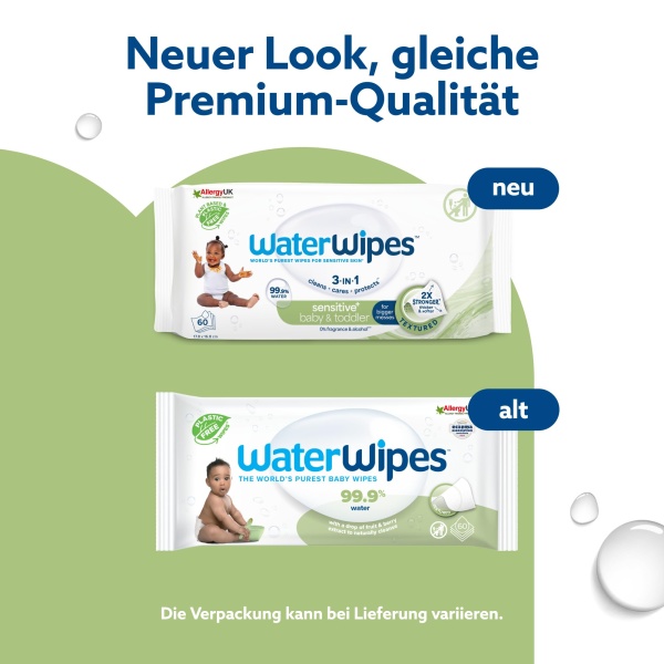 WaterWipes Sensitive+ Baby & Toddler Wipes, 720 Count (12 Packs), 3-In-1 Cleans, Cares, Protects, 99.9% Water, Textured Clean, Unscented - Image 6