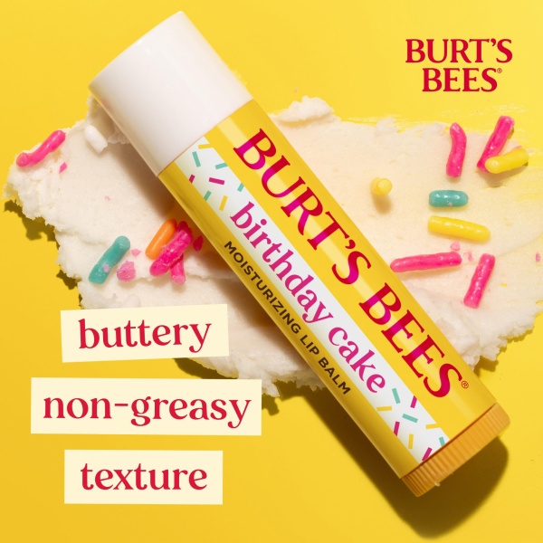 Burt's Bees Lip Balm Birthday Cake, Moisturising Lip Balm With Beeswax and Vitamin E, 100% Natural Origin, 4.25g - Image 9
