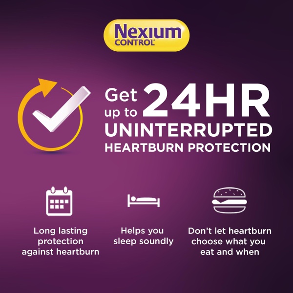 Nexium Control Heartburn & Indigestion Capsules for Acid Reflux Relief, Gastro-Resistant Esomeprazole capsules, 20mg, 14 Count - Image 6