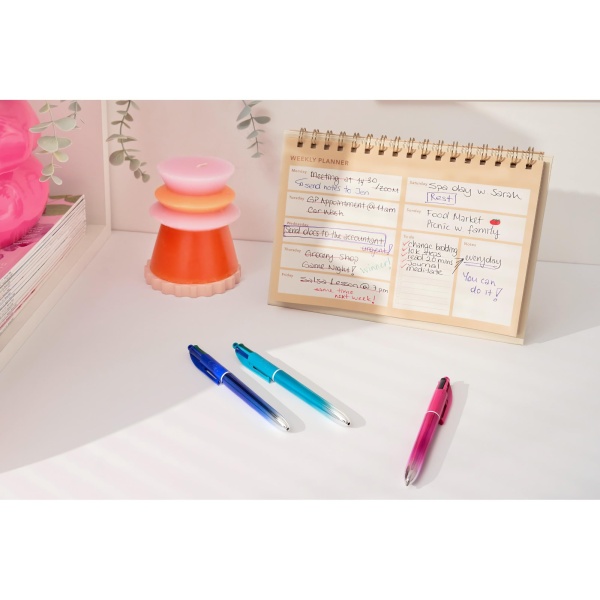 BIC 4 Colours Gradient Smooth Ink Retractable Multicoloured Ball Pen Pack of 5 - Image 5