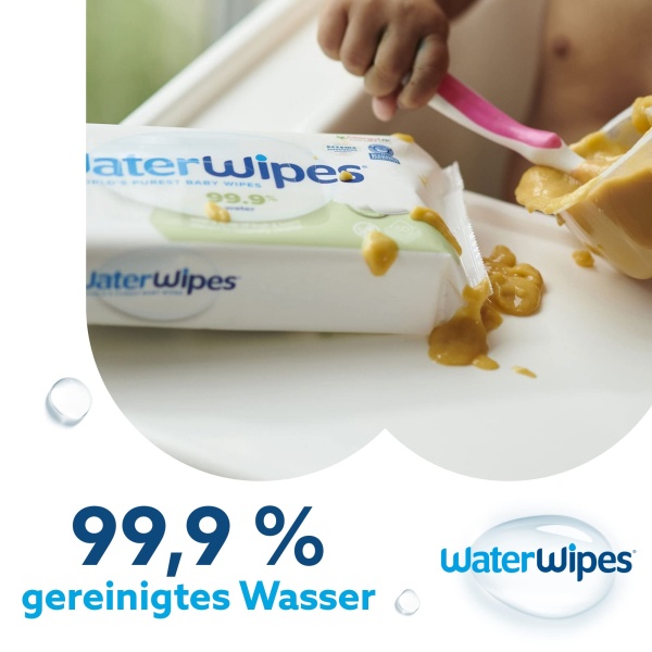 WaterWipes Sensitive+ Baby & Toddler Wipes, 720 Count (12 Packs), 3-In-1 Cleans, Cares, Protects, 99.9% Water, Textured Clean, Unscented - Image 2