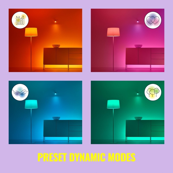 WiZ Smart Colour Bulb, E27, 8.5W, Tunable, Motion Sensor with App, Connected WiFi Works with Alexa, Google Assistant & HomeKit, App Control for Home Indoor Lighting, Bedroom, 2Pack - Image 4