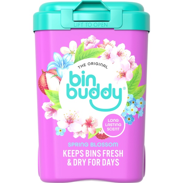 Bin Buddy Fresh Spring Blossom 450g, Bin Freshener Deodoriser Powder, Leaves Your Bin Smelling Great, Suitable for Indoor and Outdoor Bins - Image 1